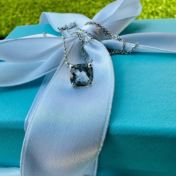 Tiffany & Co. Jewelry - Tiffany & Co. RARE Prasiolite Sparkler Necklace in Silver, 16 inch